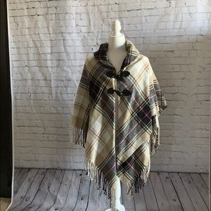 Plaid poncho